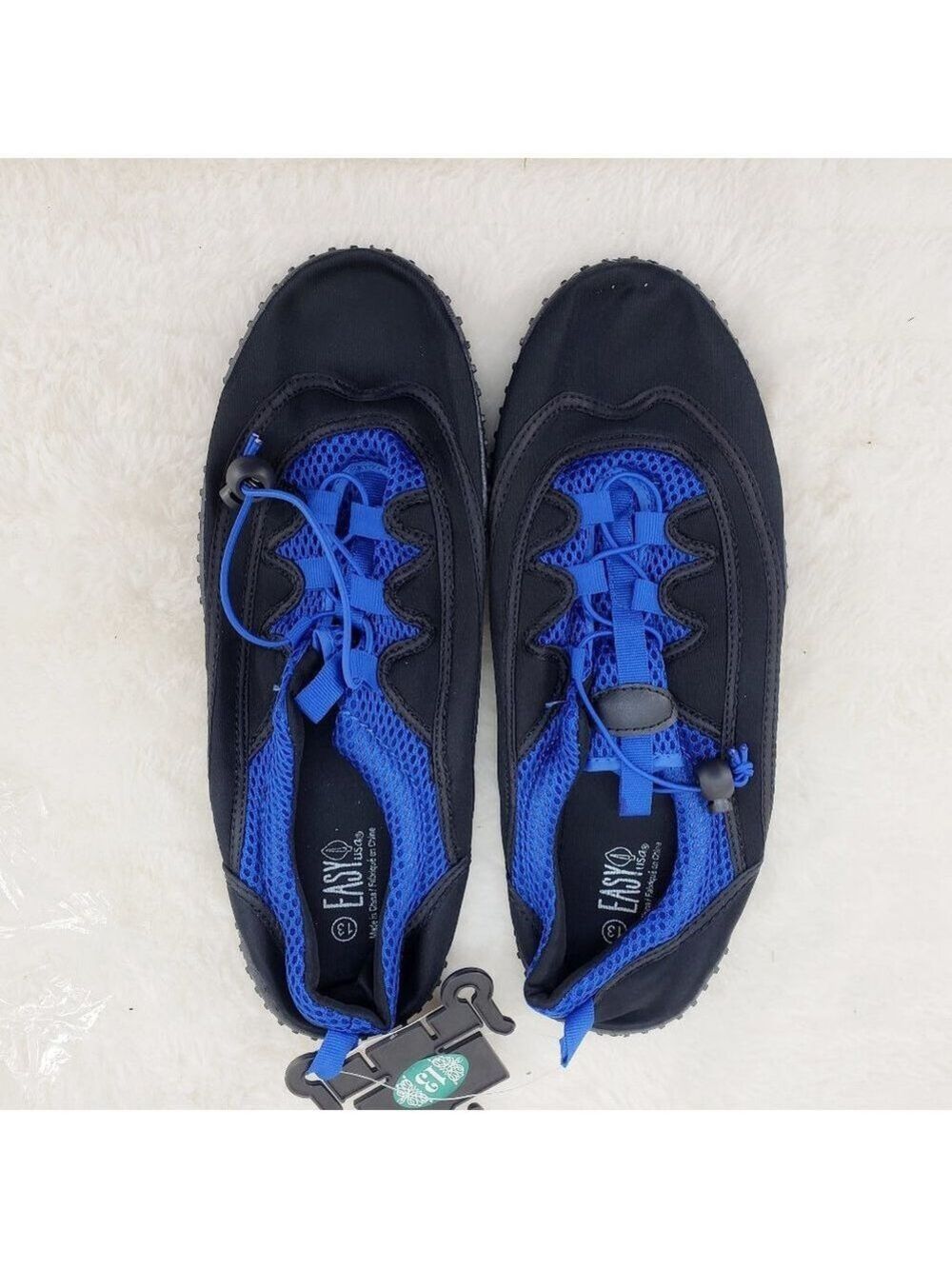 Men size 13 Aqua Water Shoes Blue Black Quick Dry